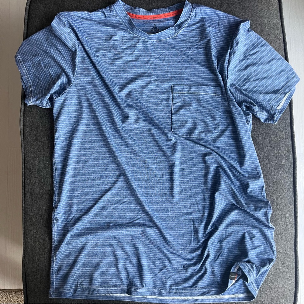 Prana Blue Short Sleeve Tee Classic Design